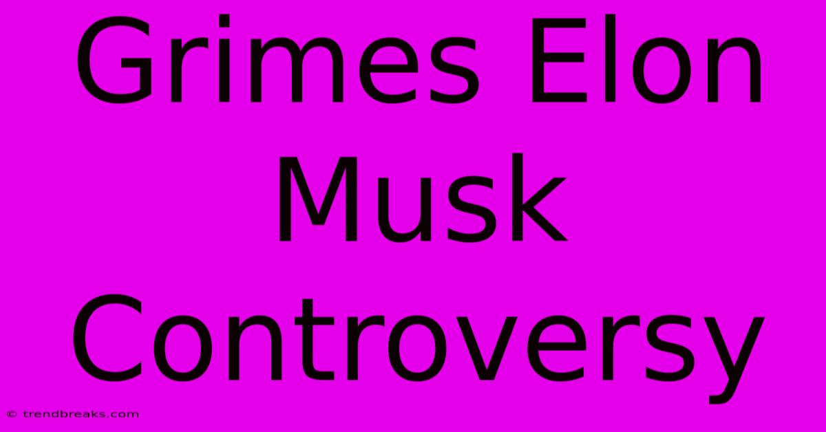 Grimes Elon Musk Controversy