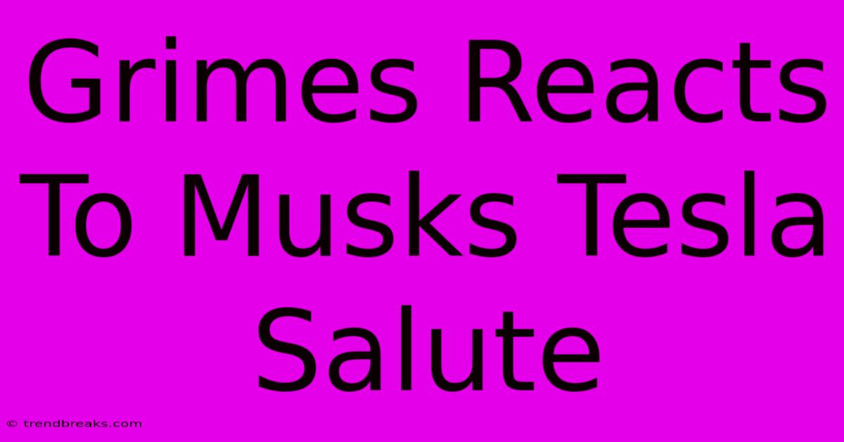 Grimes Reacts To Musks Tesla Salute