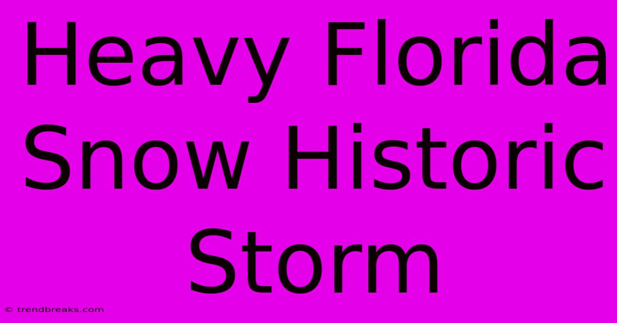 Heavy Florida Snow Historic Storm