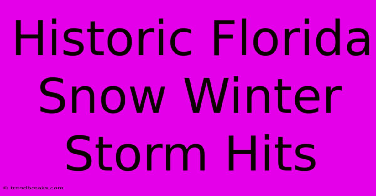 Historic Florida Snow Winter Storm Hits