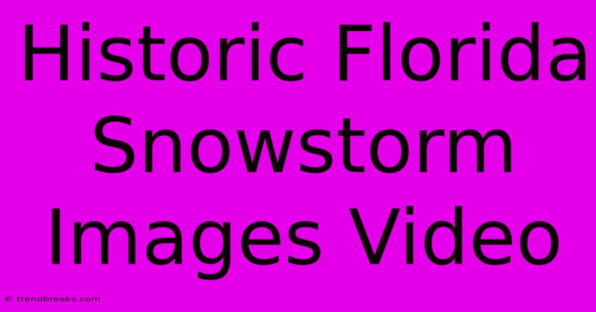 Historic Florida Snowstorm Images Video