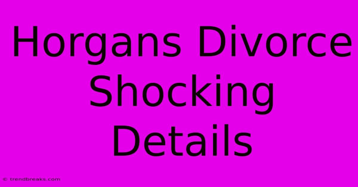 Horgans Divorce Shocking Details