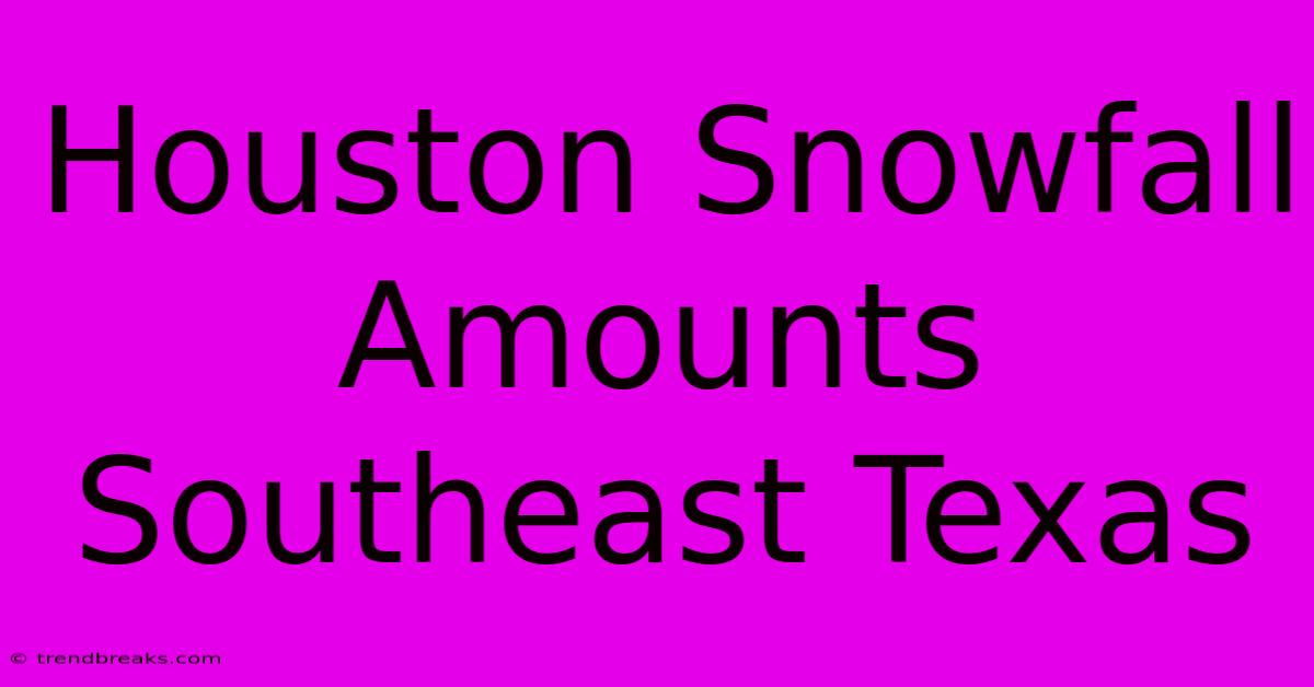 Houston Snowfall Amounts Southeast Texas