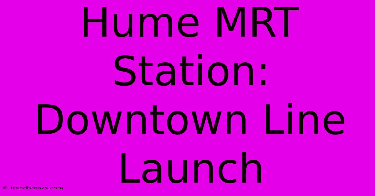 Hume MRT Station: Downtown Line Launch