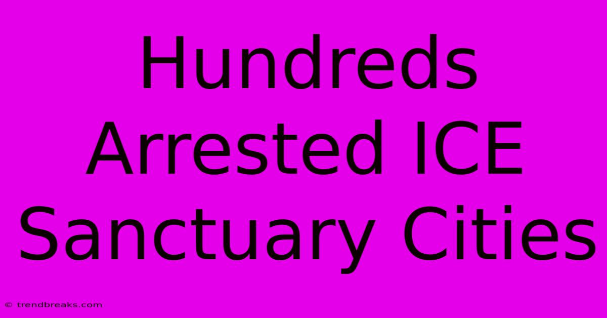 Hundreds Arrested ICE Sanctuary Cities