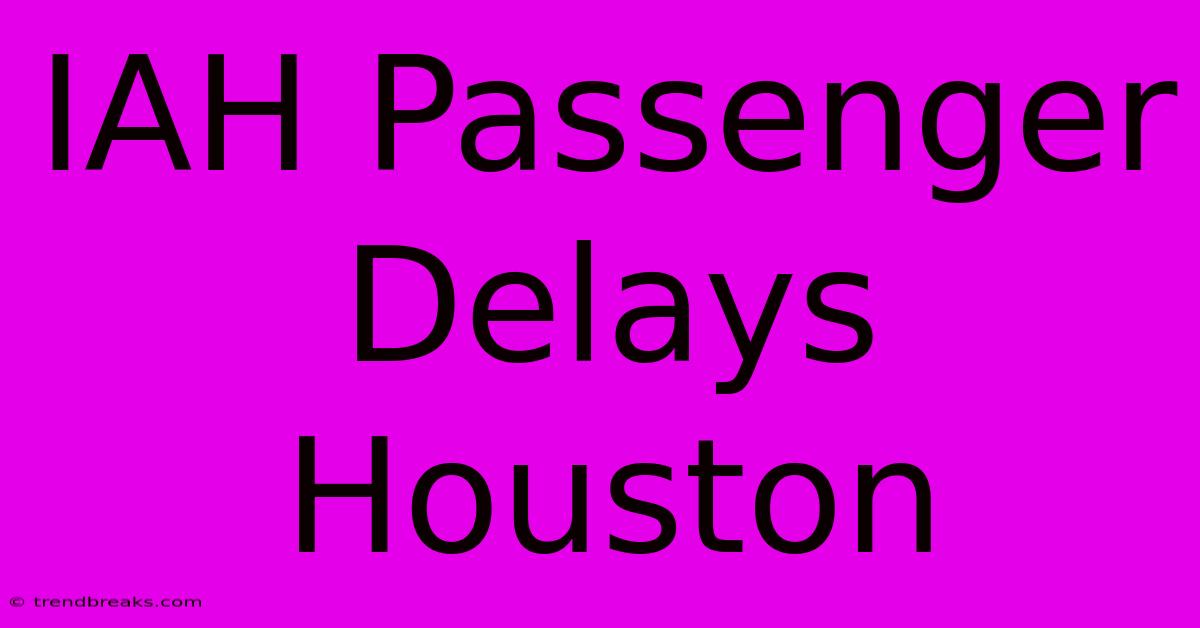 IAH Passenger Delays Houston