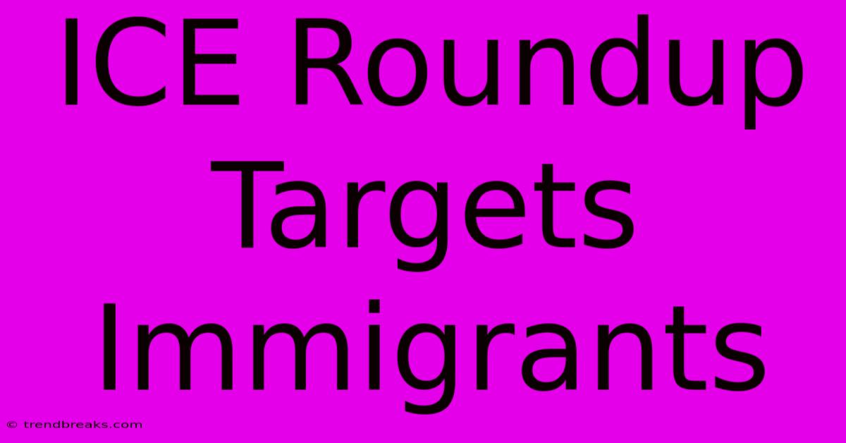 ICE Roundup Targets Immigrants