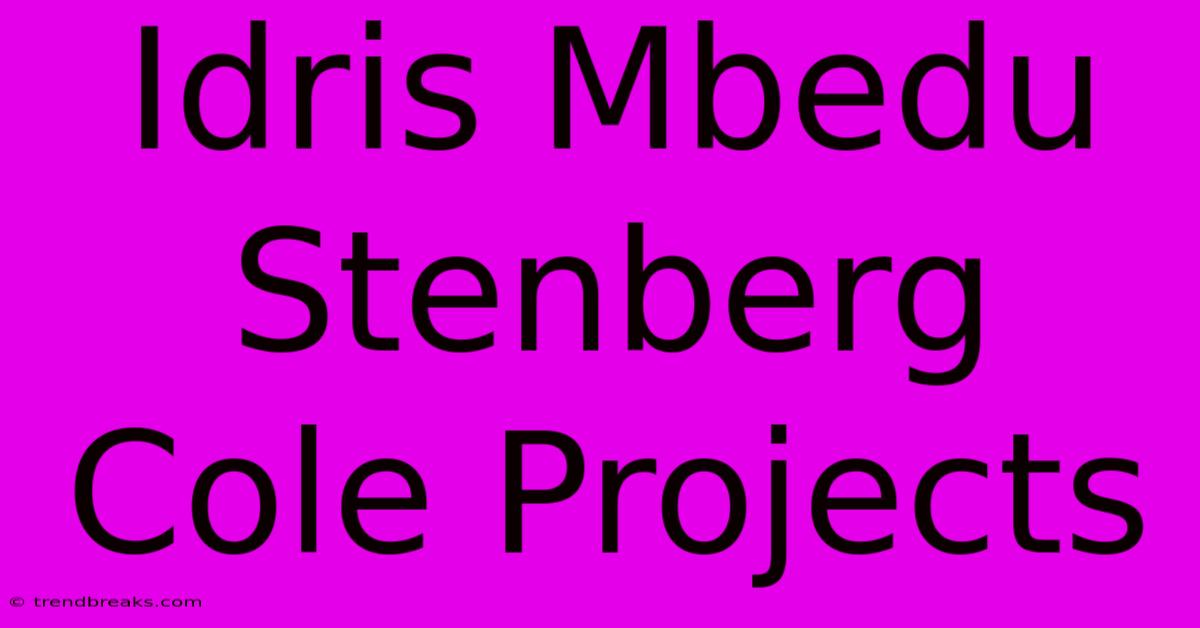 Idris Mbedu Stenberg Cole Projects 