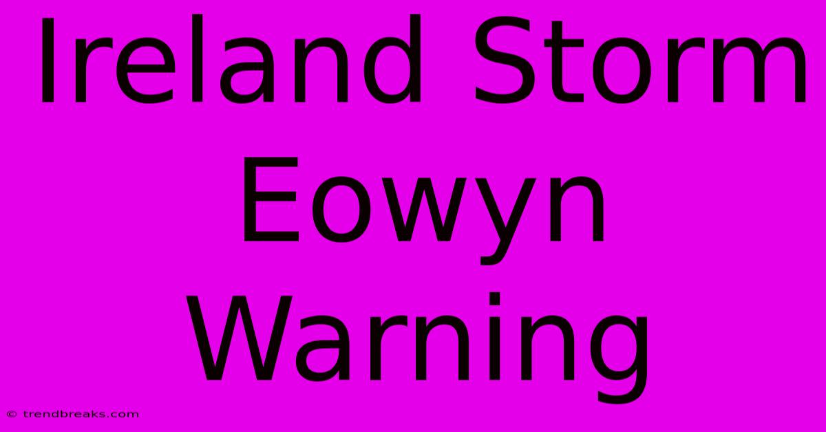 Ireland Storm Eowyn Warning