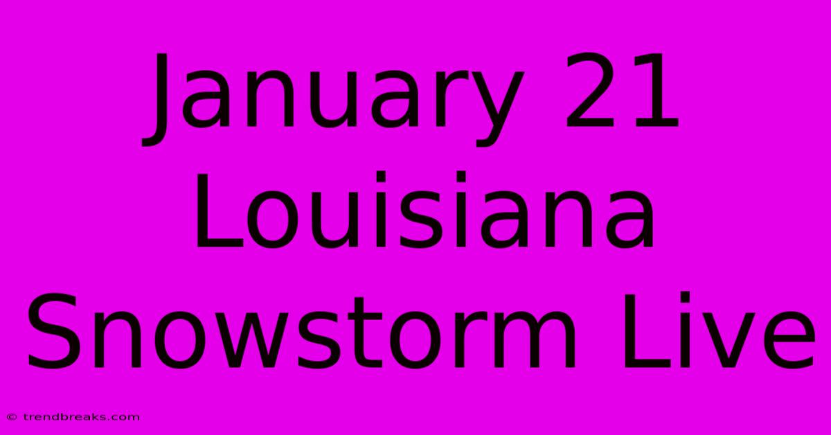 January 21 Louisiana Snowstorm Live