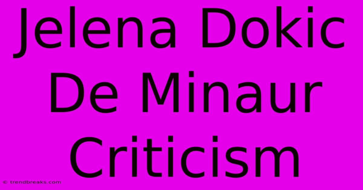 Jelena Dokic De Minaur Criticism