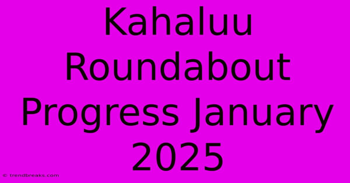 Kahaluu Roundabout Progress January 2025