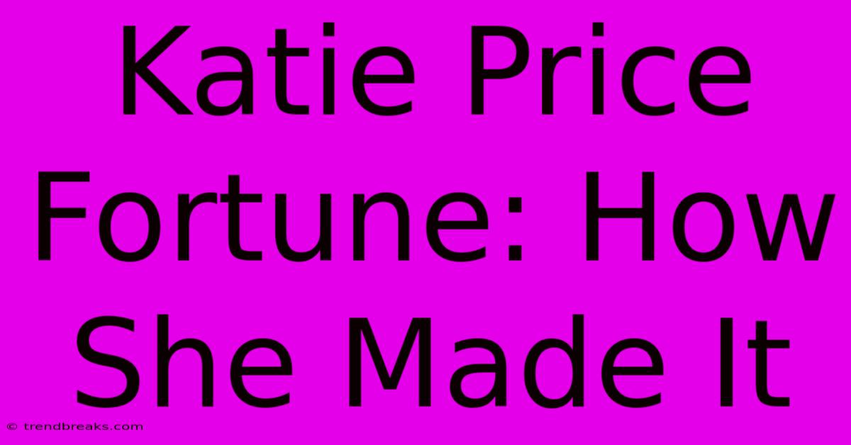 Katie Price Fortune: How She Made It