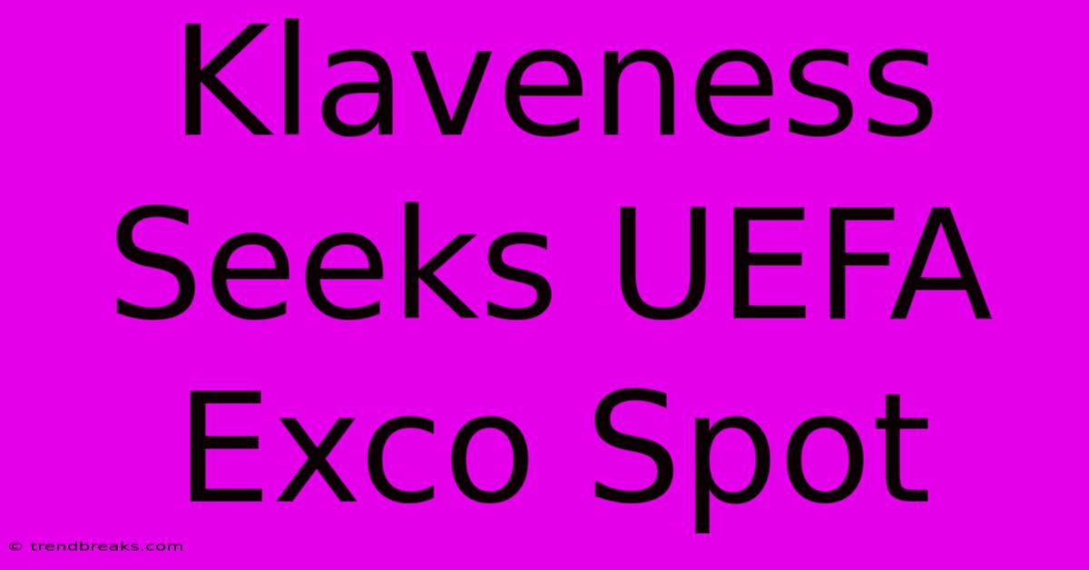 Klaveness Seeks UEFA Exco Spot