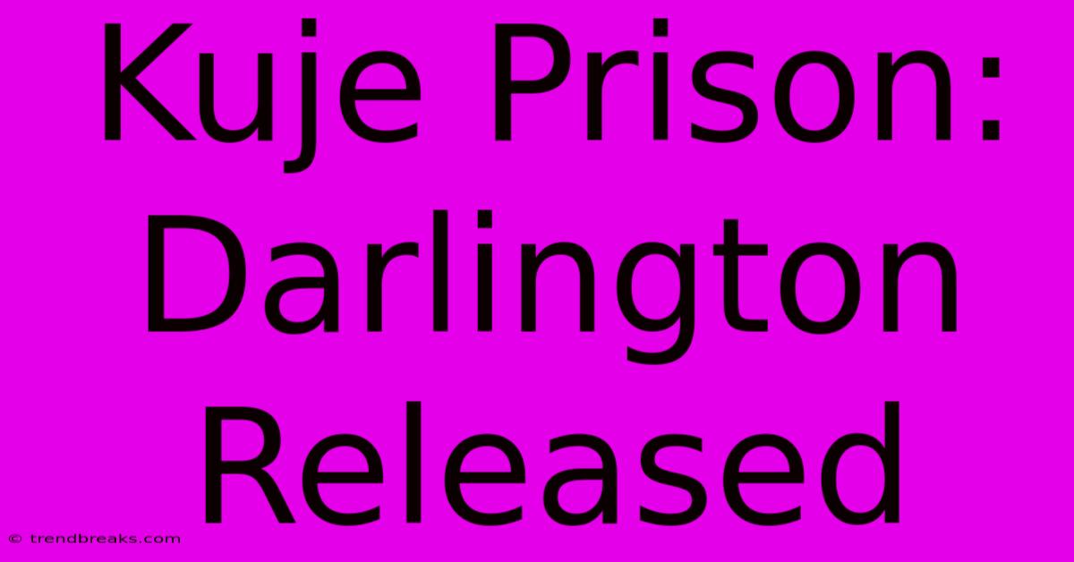 Kuje Prison: Darlington Released