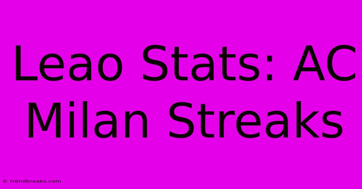 Leao Stats: AC Milan Streaks