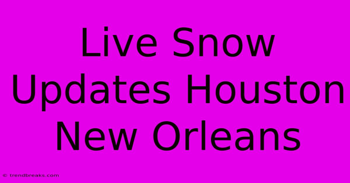 Live Snow Updates Houston New Orleans