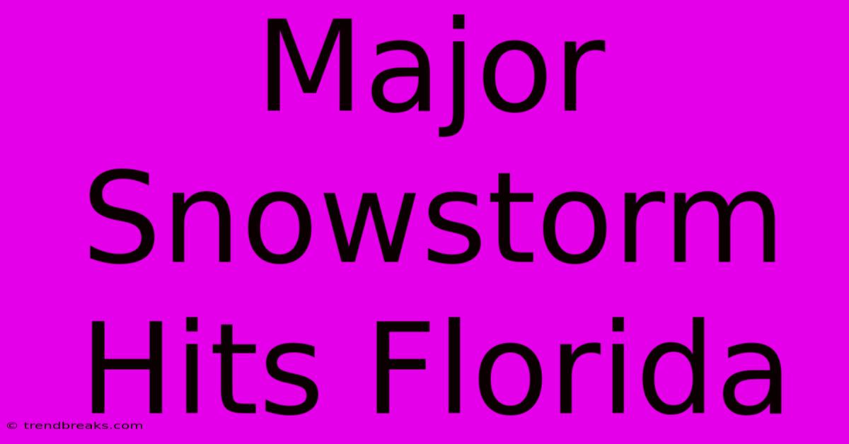 Major Snowstorm Hits Florida