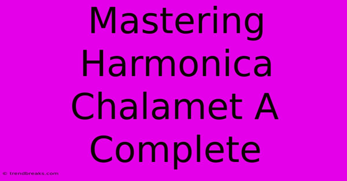 Mastering Harmonica Chalamet A Complete