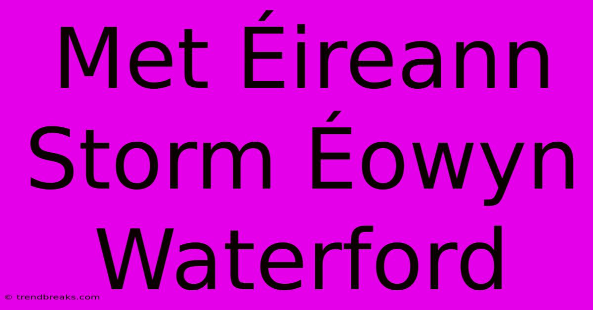 Met Éireann Storm Éowyn Waterford