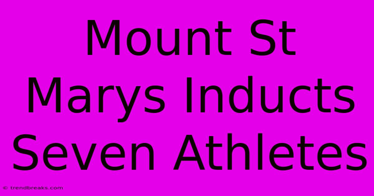 Mount St Marys Inducts Seven Athletes