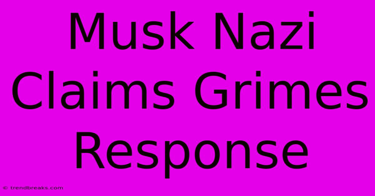 Musk Nazi Claims Grimes Response