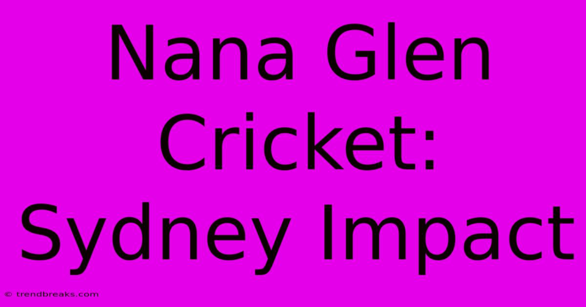 Nana Glen Cricket: Sydney Impact