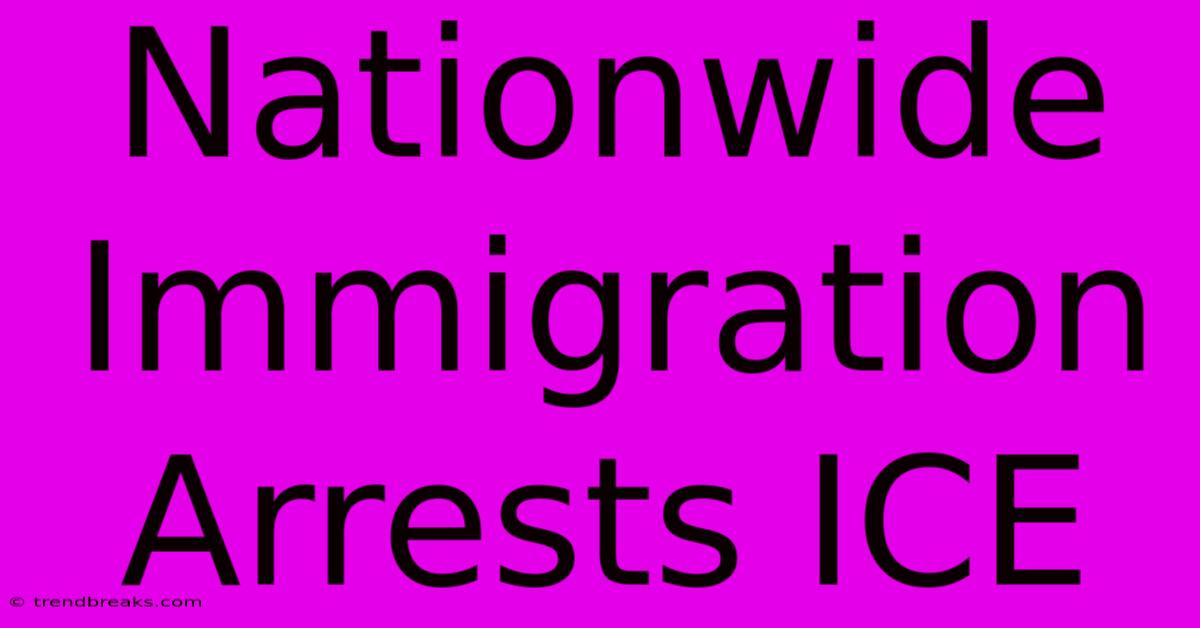 Nationwide Immigration Arrests ICE