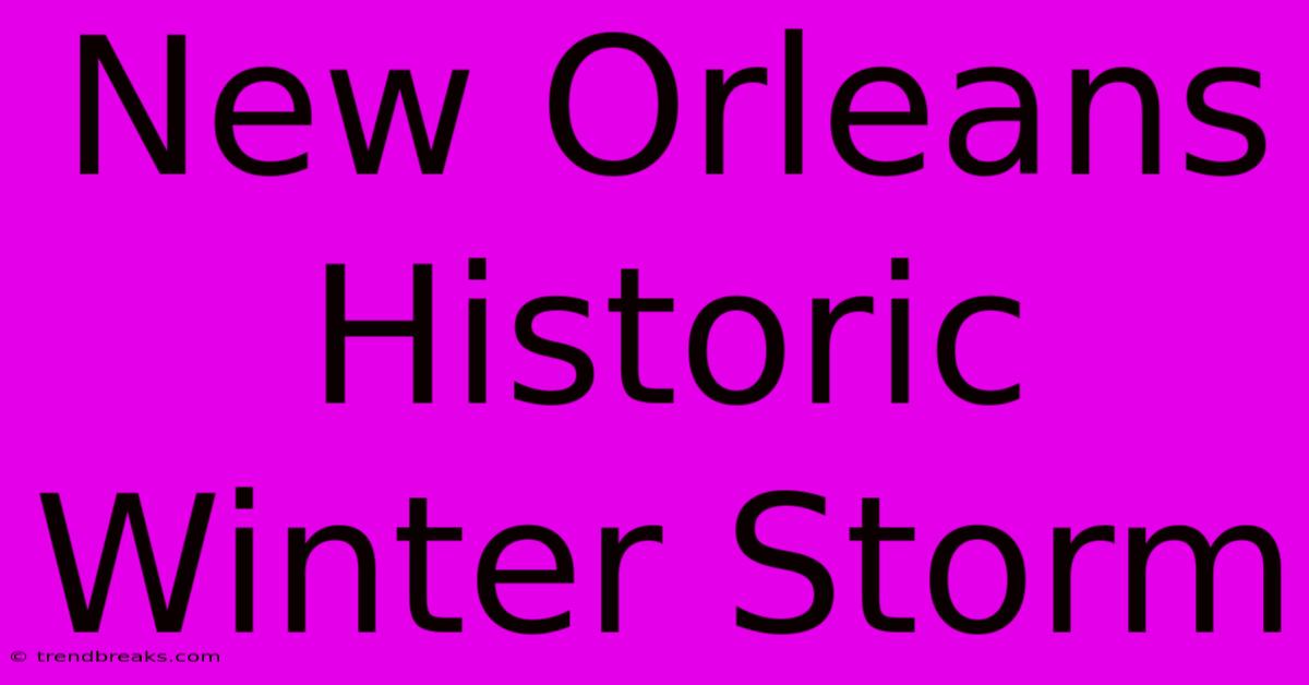 New Orleans Historic Winter Storm