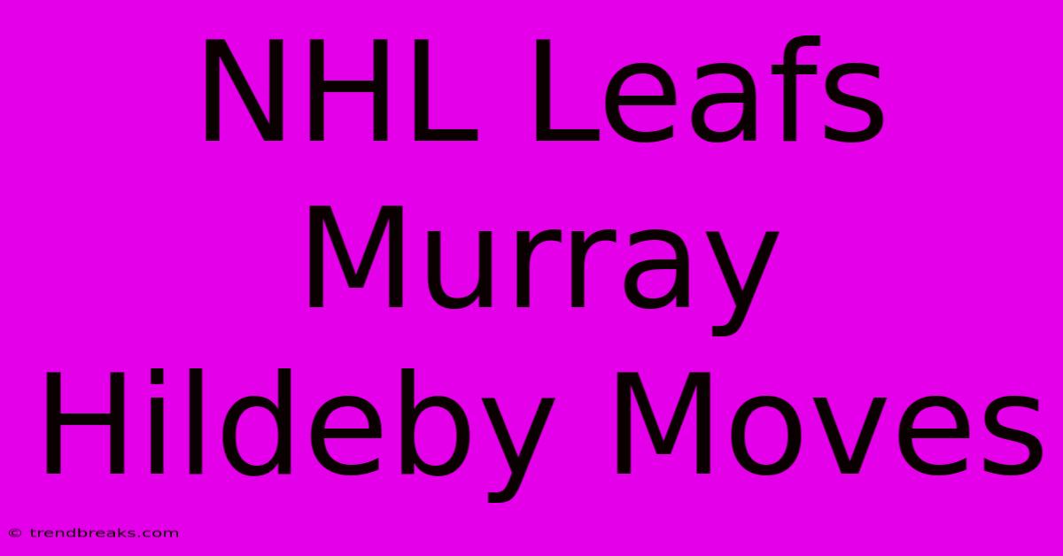 NHL Leafs Murray Hildeby Moves