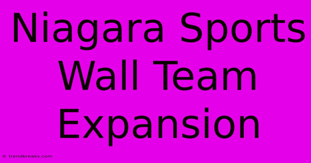 Niagara Sports Wall Team Expansion