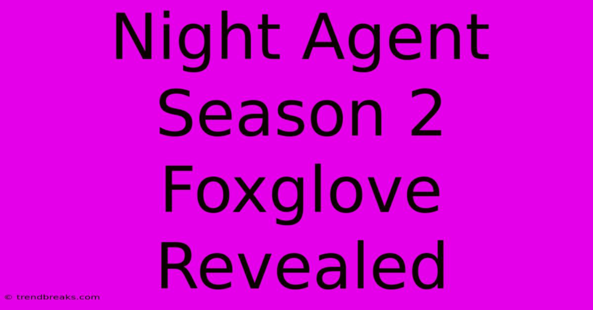 Night Agent Season 2 Foxglove Revealed