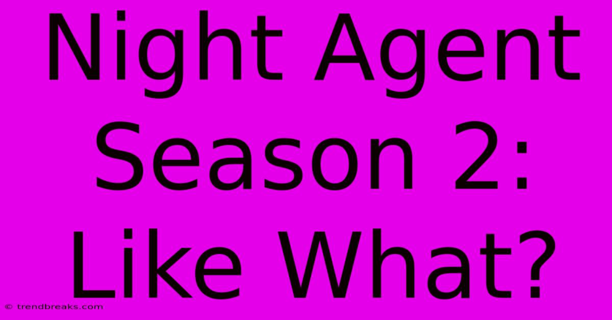 Night Agent Season 2: Like What?