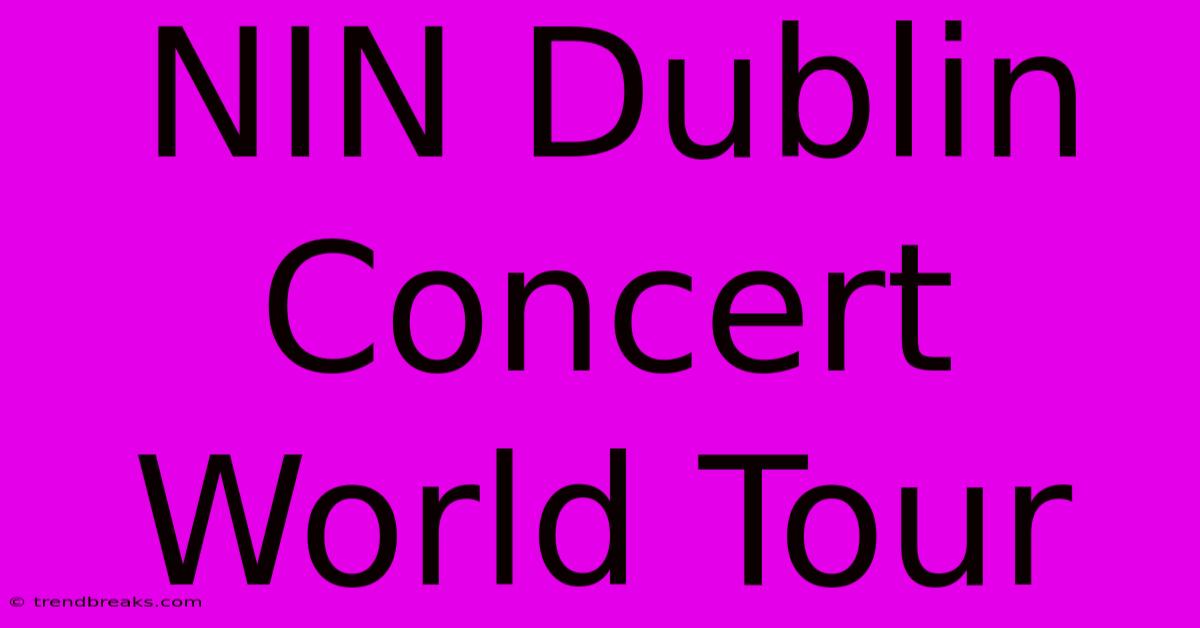 NIN Dublin Concert World Tour