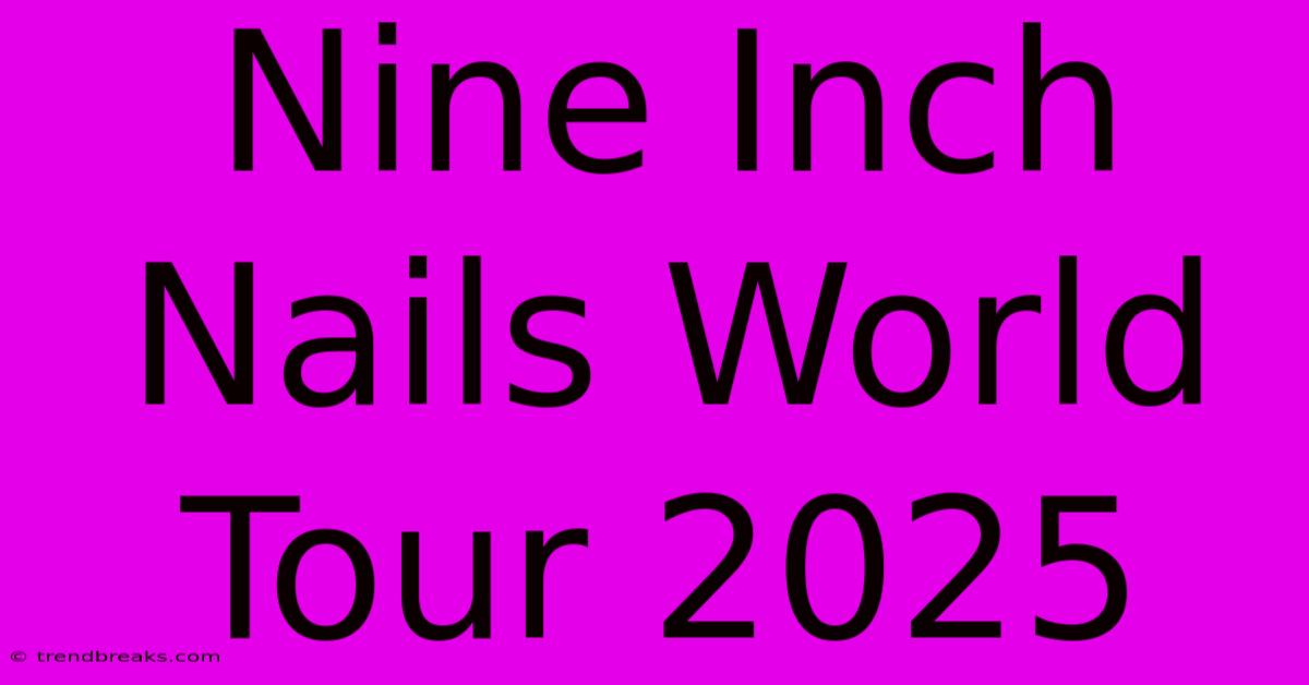 Nine Inch Nails World Tour 2025