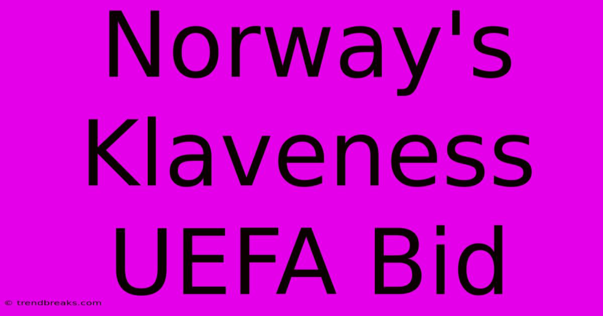 Norway's Klaveness UEFA Bid