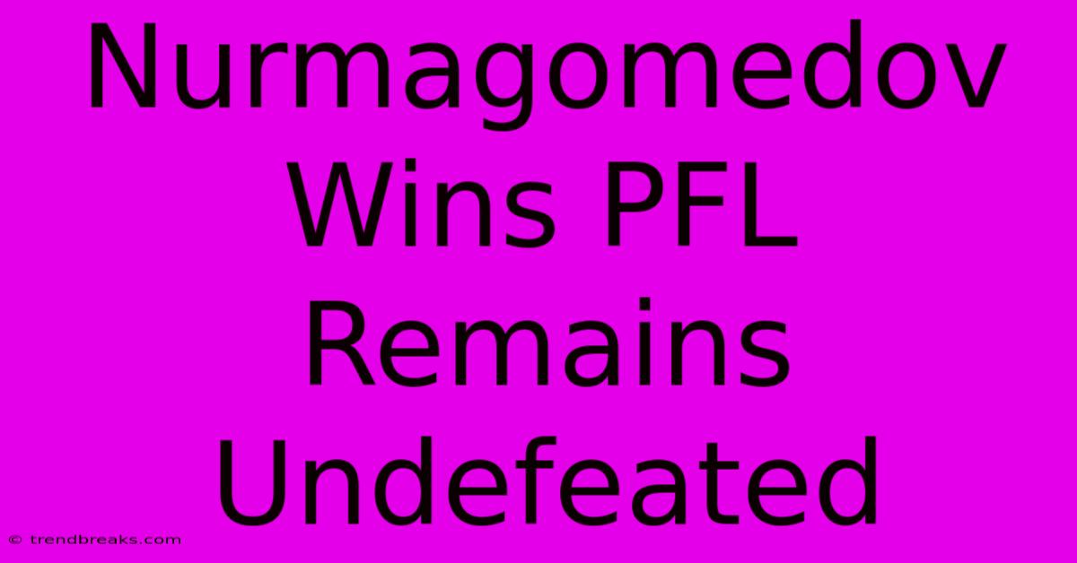 Nurmagomedov Wins PFL Remains Undefeated