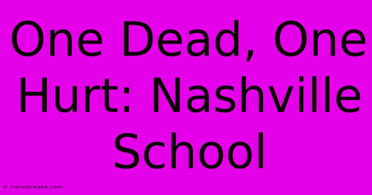 One Dead, One Hurt: Nashville School