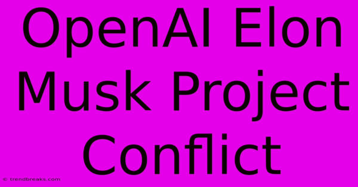 OpenAI Elon Musk Project Conflict