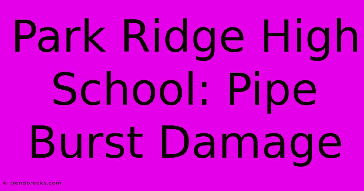 Park Ridge High School: Pipe Burst Damage