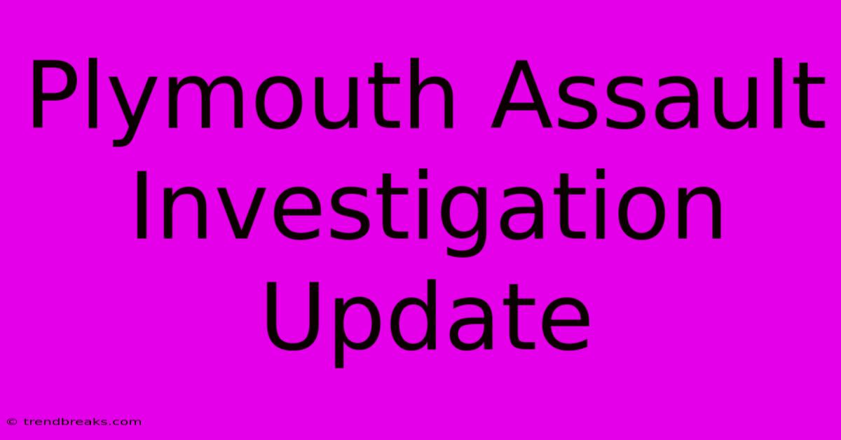 Plymouth Assault Investigation Update