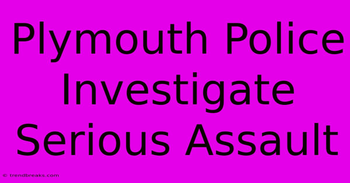 Plymouth Police Investigate Serious Assault