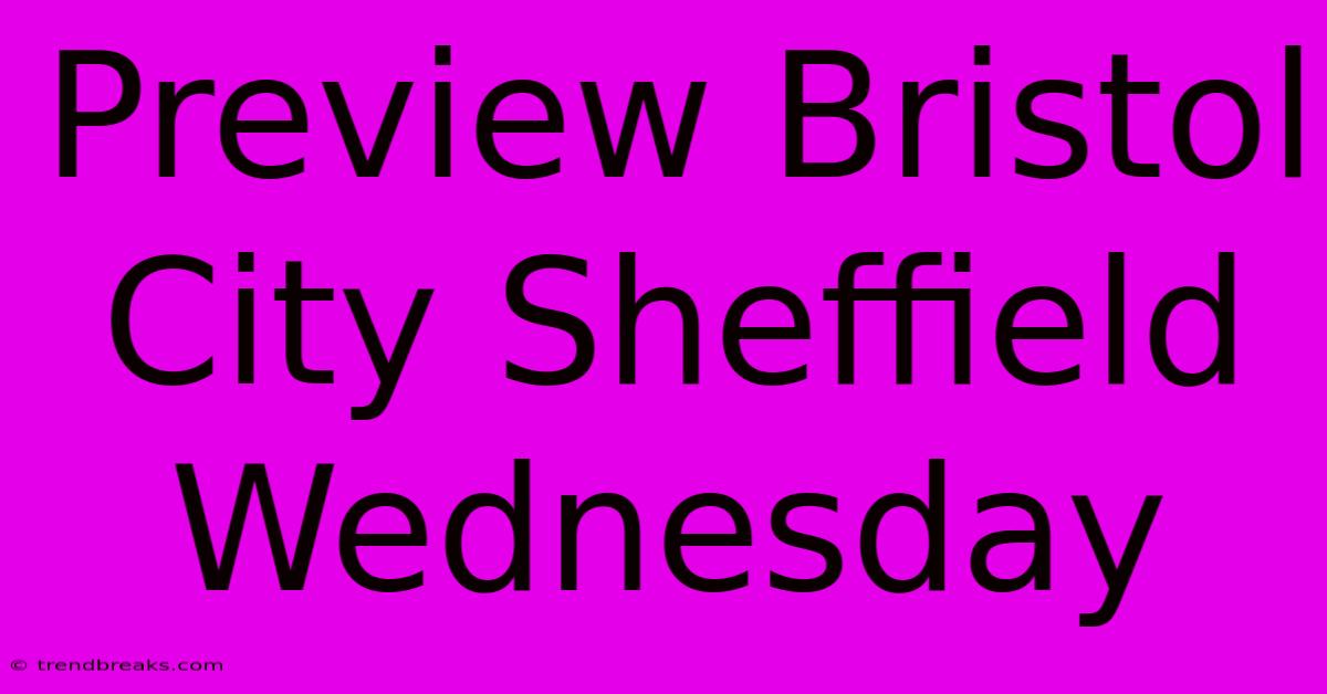 Preview Bristol City Sheffield Wednesday