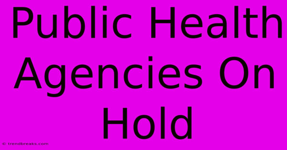 Public Health Agencies On Hold