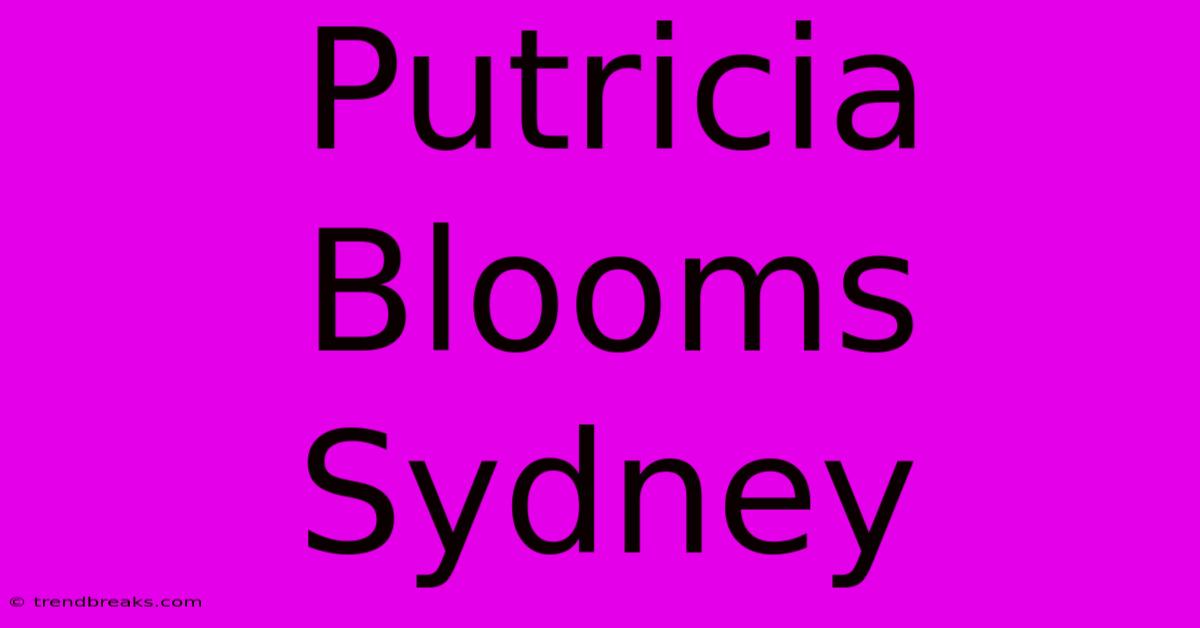 Putricia Blooms Sydney