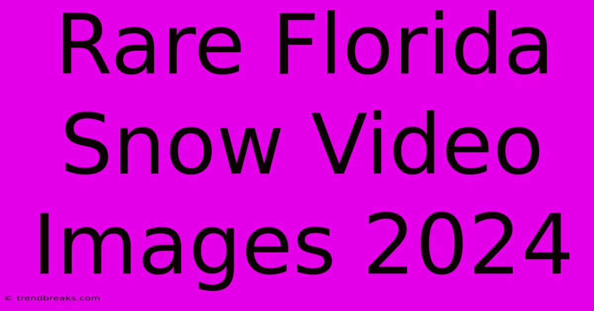 Rare Florida Snow Video Images 2024