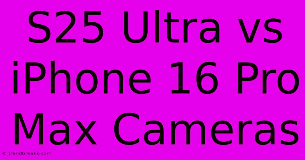 S25 Ultra Vs IPhone 16 Pro Max Cameras