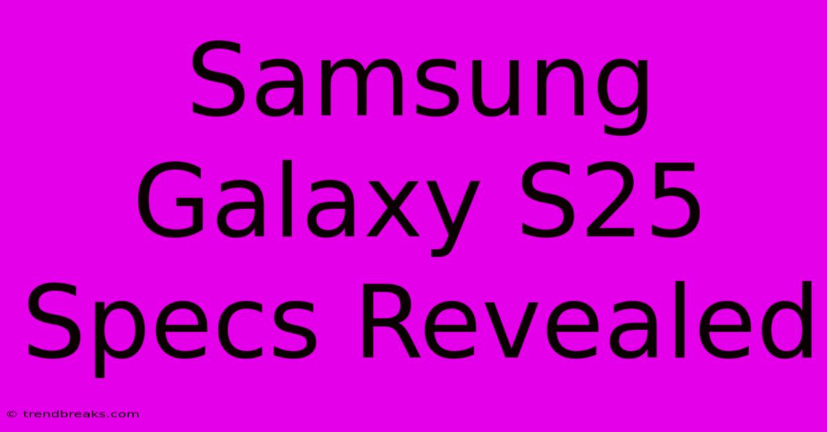 Samsung Galaxy S25 Specs Revealed