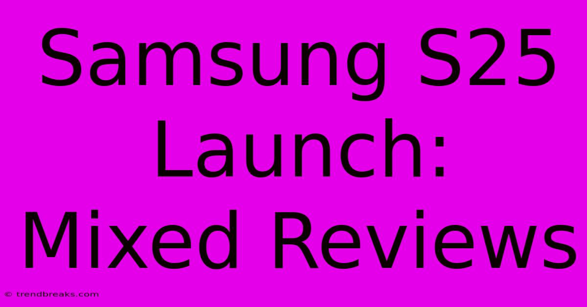 Samsung S25 Launch:  Mixed Reviews