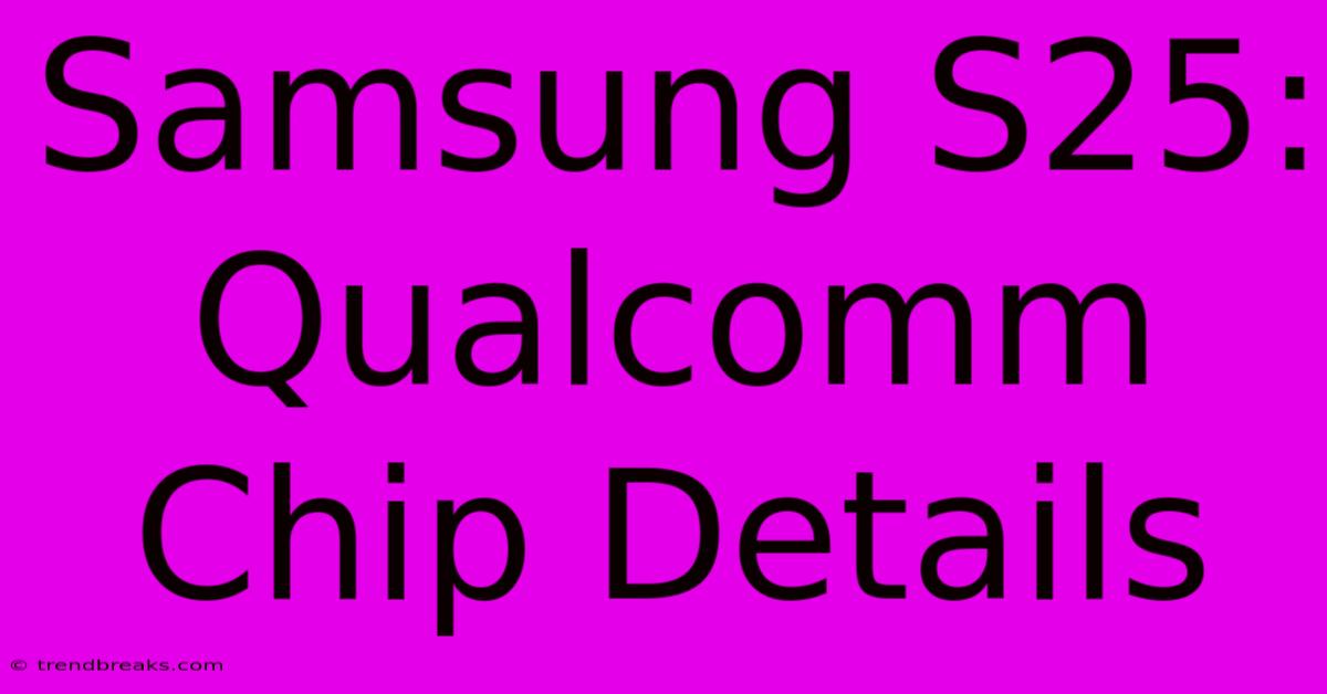 Samsung S25: Qualcomm Chip Details